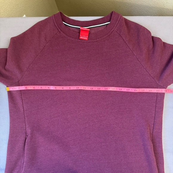 Nike top women large cotton blend long sleeve crewneck pullover sweatshirt red - Picture 7 of 9